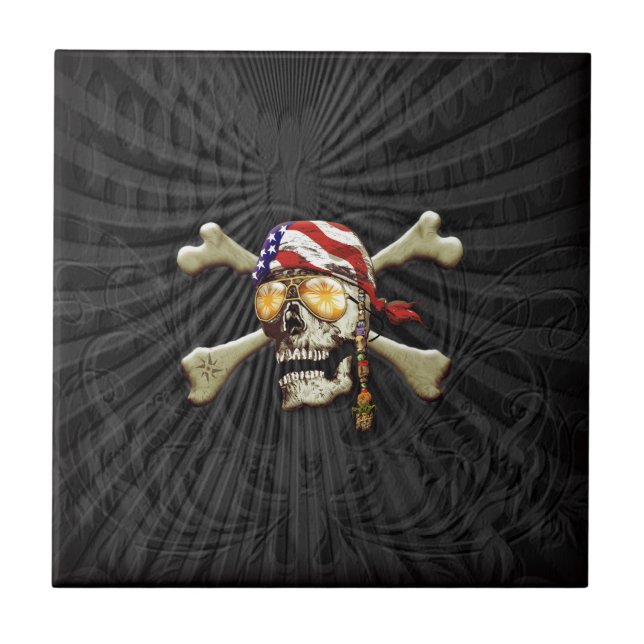 Pirate Skull and Cross Bones Tile (Front)