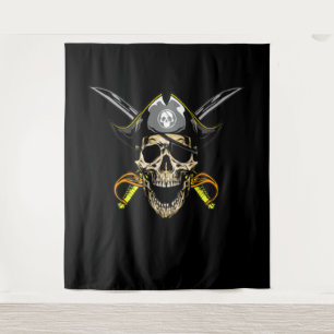 Pirate Skull and Cross Swords  Tapestry