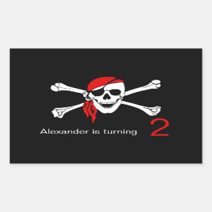 Pirate Skull and Crossbones 2nd Birthday Sticker