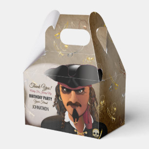 Pirate Skull and Crossbones Boy Birthday Party Favor Box