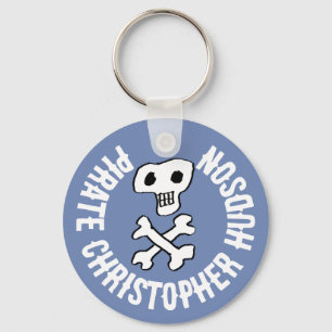 Pirate skull and crossbones design keychain