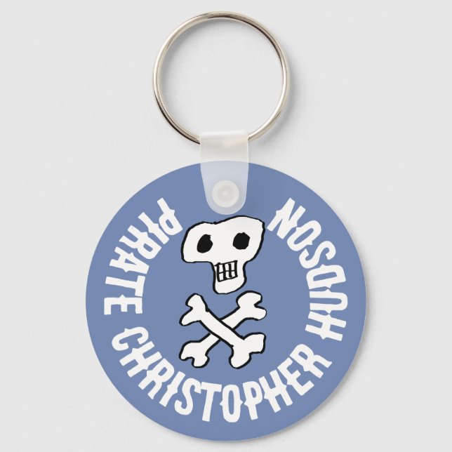 Pirate skull and crossbones design keychain (Front)
