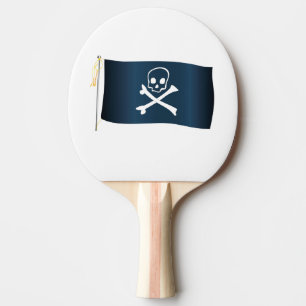 Pirate Skull and Crossbones Flag And Flagpole Ping Pong Paddle
