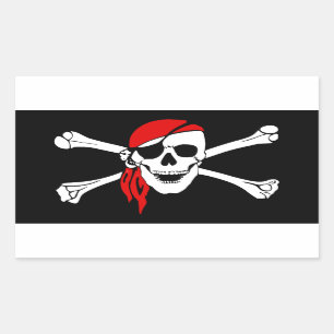 Pirate Skull and crossbones Flag Sticker