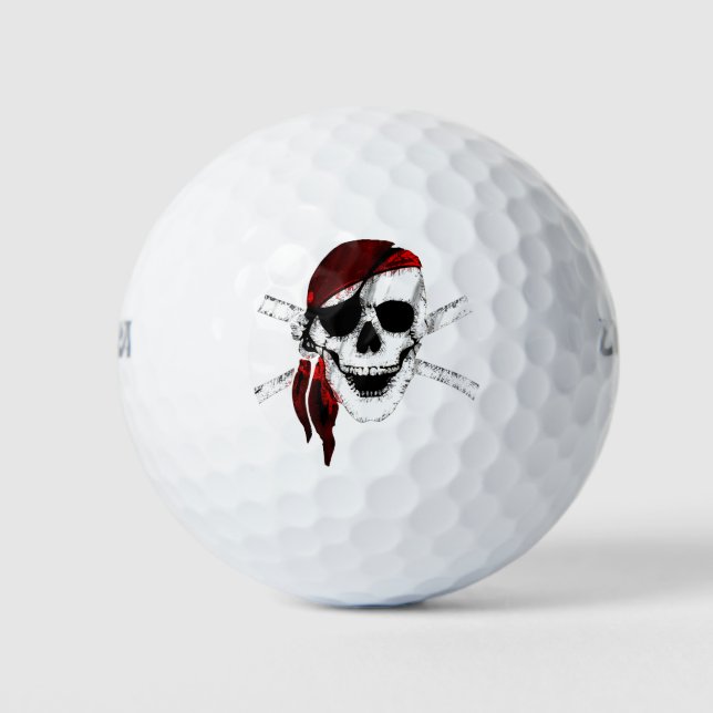 Pirate Skull and Crossbones Golf Balls (Front)