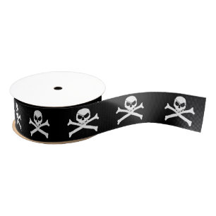 Pirate Skull and Crossbones  Grosgrain Ribbon