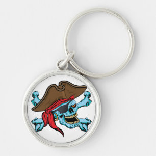 Pirate Skull and Crossbones Keychain
