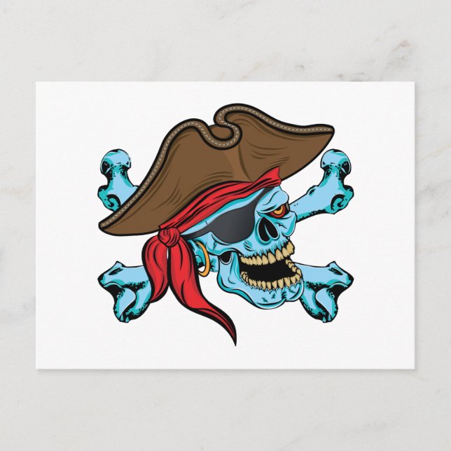 Pirate Skull and Crossbones Postcard (Front)