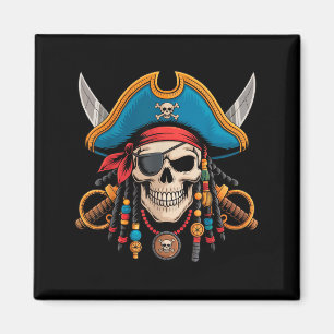 Pirate Skull And Crossbones Skeleton Halloween For Magnet
