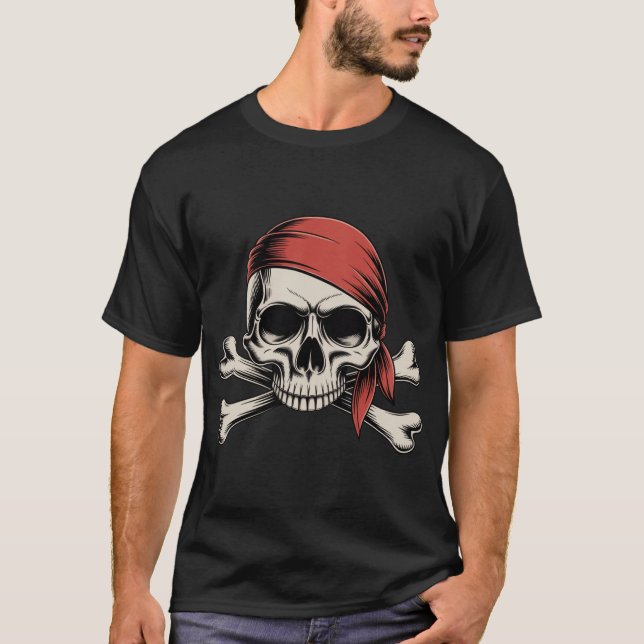 Pirate  Skull And Crossbones T-Shirt (Front)
