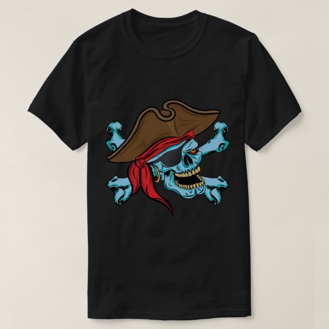 Pirate Skull and Crossbones T-Shirt (Design Front)