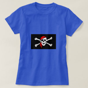 Pirate Skull and Crossbones with Red Bandana T-Shirt