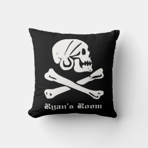 Pirate Skull and Crossed Bones Throw Pillow
