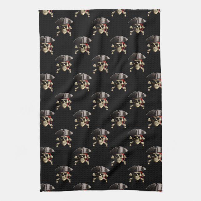 Pirate Skull And Hat Kitchen Towel (Vertical)