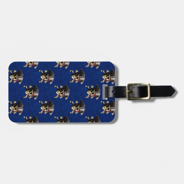 Pirate Skull And Hat Luggage Tag (Front Horizontal)