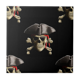 Pirate Skull And Hat Tile