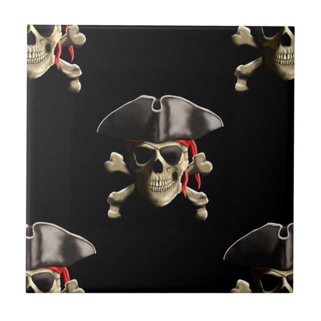Pirate Skull And Hat Tile (Front)