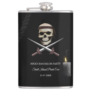 Pirate Skull and Sword - Bachelor / Birthday party Hip Flask