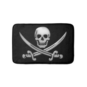 Pirate Skull and Sword Crossbones Bath Mat