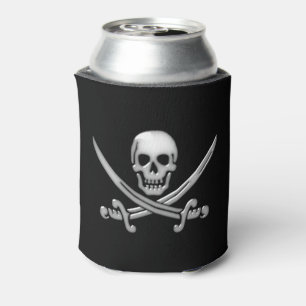 Pirate Skull and Sword Crossbones Can Cooler