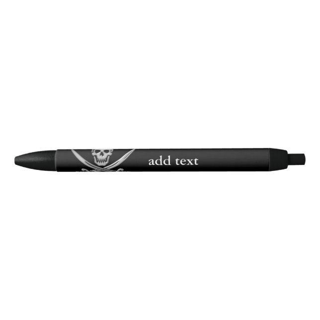 Pirate Skull and Sword Crossbones (TLAPD) Blue Ink Pen (Front)