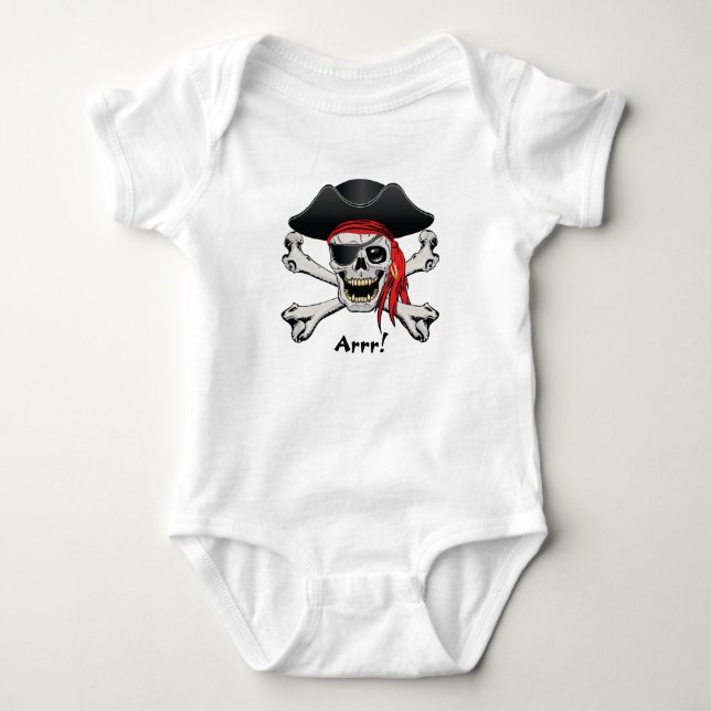 Pirate Skull Baby Bodysuit (Front)
