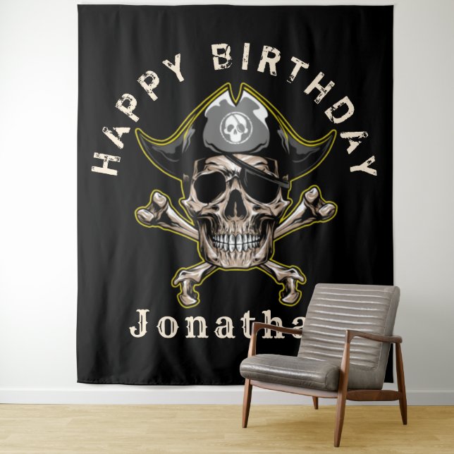 Pirate Skull  Backdrop Tapestry (In Situ)