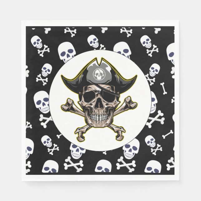 Pirate skull BIRTHDAY  Napkin (Front)