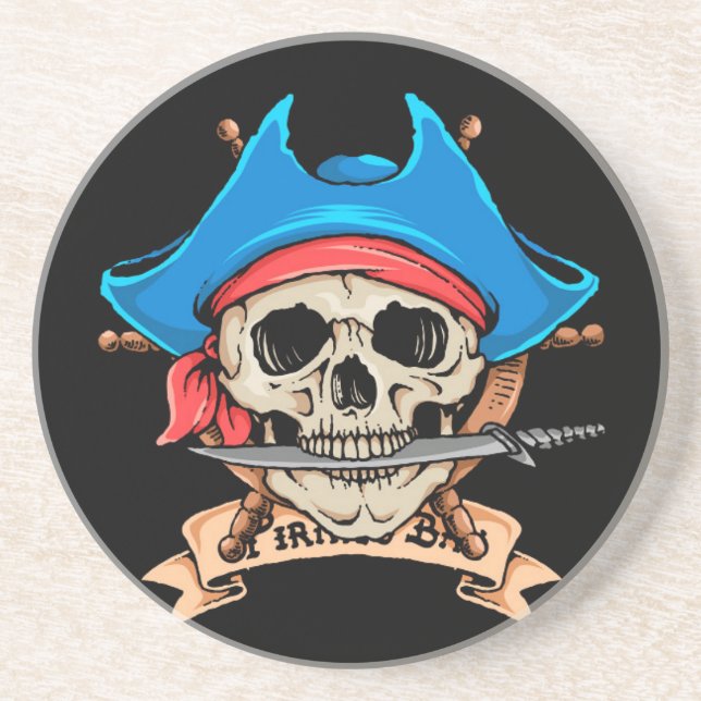 Pirate Skull Biting Knife Coaster (Front)