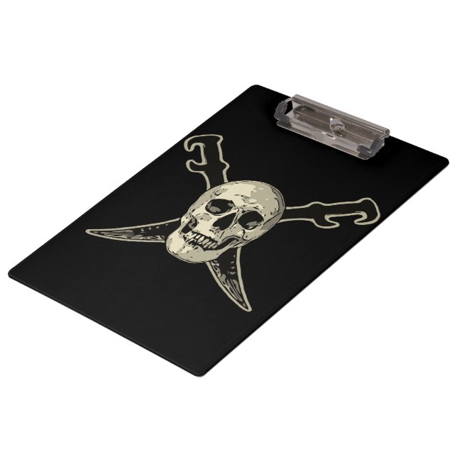 Pirate (Skull) - Black Clipboard (Angled)