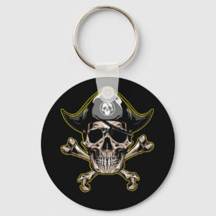 Pirate Skull Captain Cross Bones Keychain