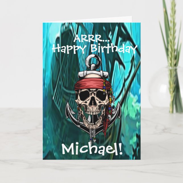 Pirate Skull Captain Ghost Ship Card (Front)