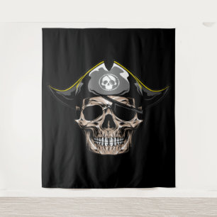 Pirate Skull Captain Jack backdrop Tapestry