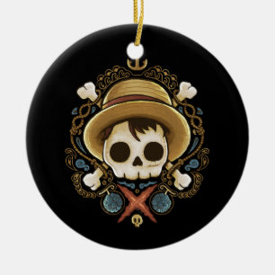 Pirate Skull Ceramic Ornament