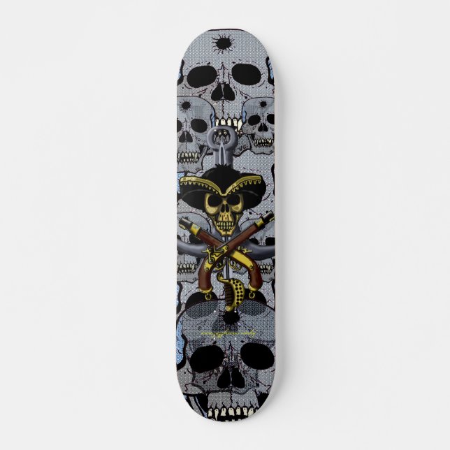 Pirate skull cool skateboard design (Front)