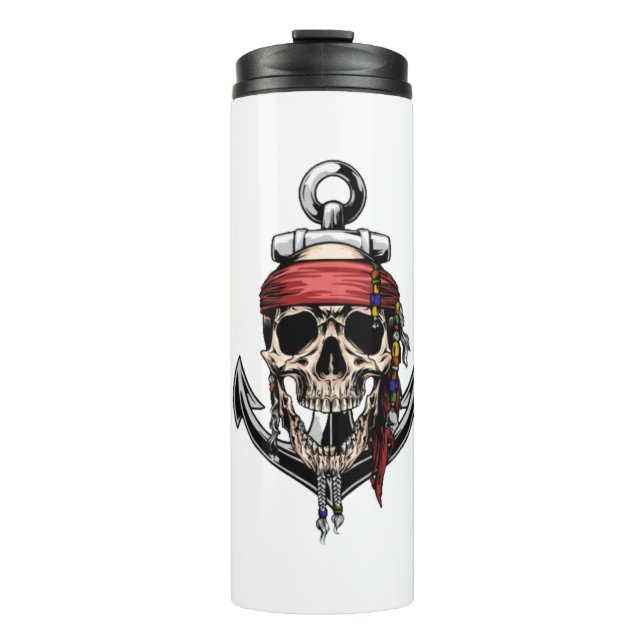 Pirate Skull Cross Bones Anchor Thermal Tumbler (Front)