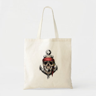 Pirate Skull Cross Bones Anchor Tote Bag