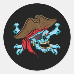 Pirate Skull & Crossbone Classic Round Sticker