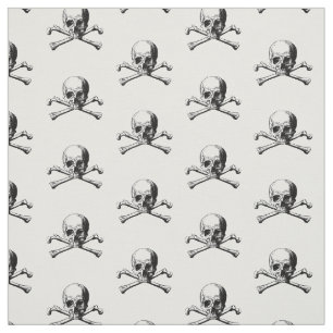 Pirate Skull Crossbones Coat of Arms Crest Emblem Fabric