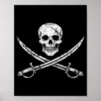 Pirate skull crossbones cross sword jolly roger