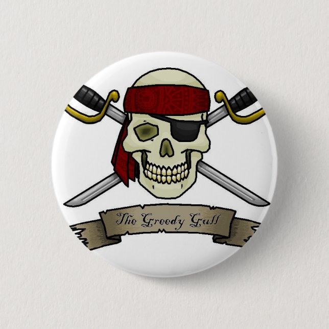 pirate-skull-crossbones-jolly-roger-colouring-page 2 inch round button (Front)