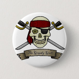 pirate-skull-crossbones-jolly-roger-colouring-page 2 inch round button