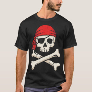 Pirate Skull Crossbones Jolly Roger Vintage Men Wo T-Shirt