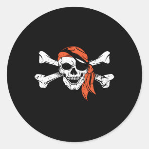 Pirate Skull Crossbones Pirate Flag Classic Round Sticker