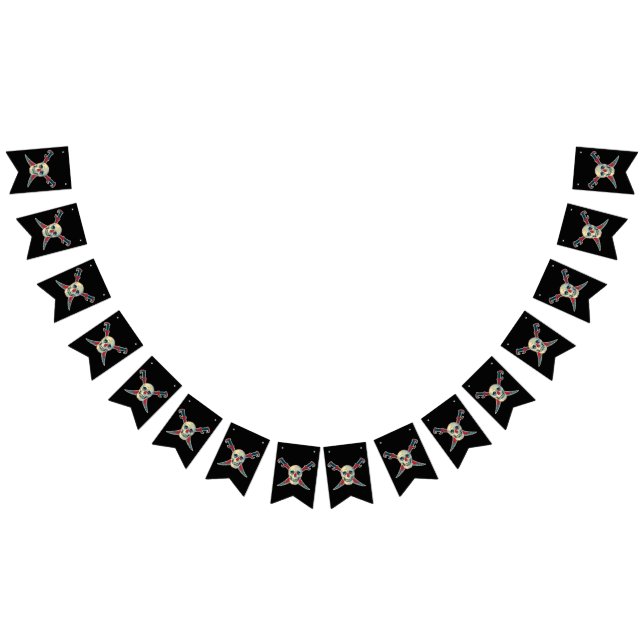 Pirate (Skull) - Custom Swallowtail Party Bunting Bunting Flags (All)