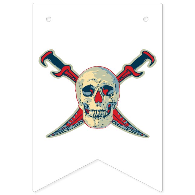 Pirate (Skull) - Custom Swallowtail Party Bunting Flags (Sixteenth Flag)
