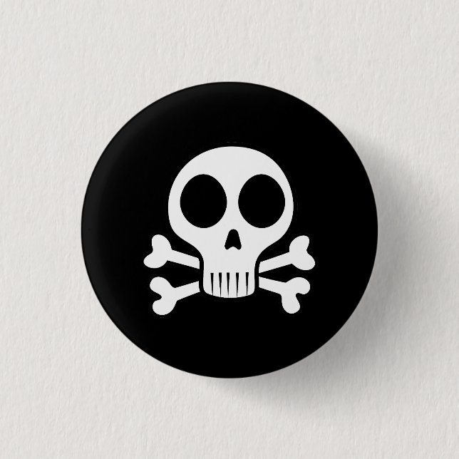 Pirate Skull Design 1 Inch Round Button (Front)