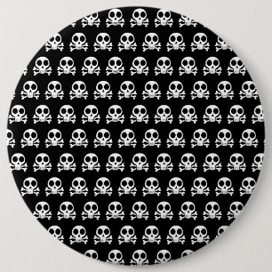 Pirate Skull Design 6 Inch Round Button