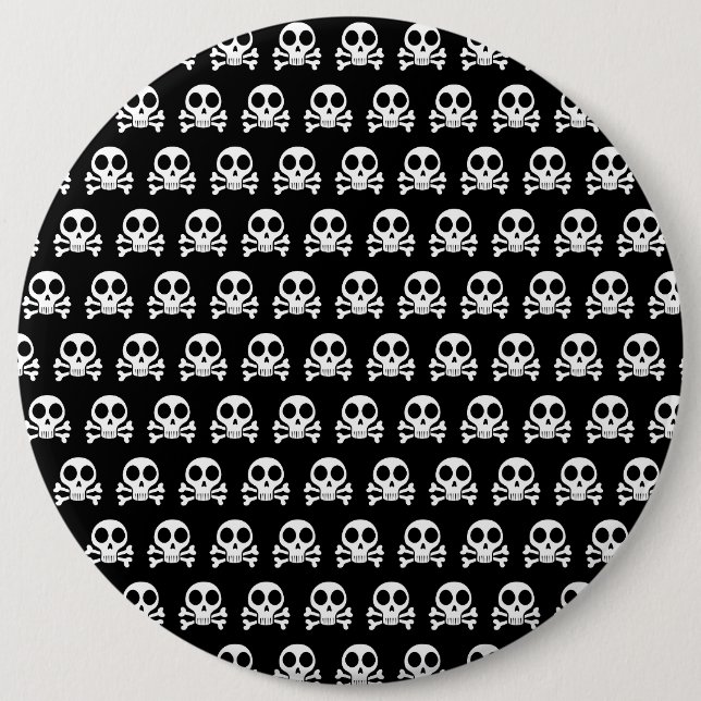 Pirate Skull Design 6 Inch Round Button (Front)