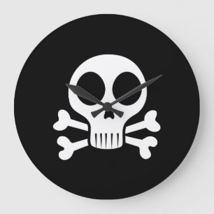 Pirate Skull Design Large Clock
